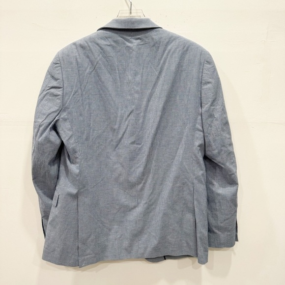 Alfani Slim Fit Light Blue Herringbone Cotton Blazer Sports Jacket Size 40R - Picture 2 of 8